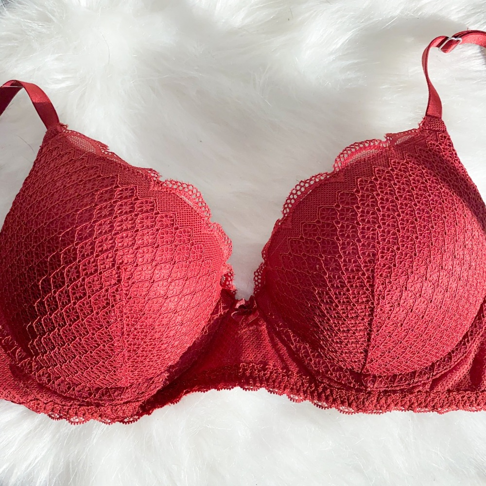 Aerie deep red lace bra
